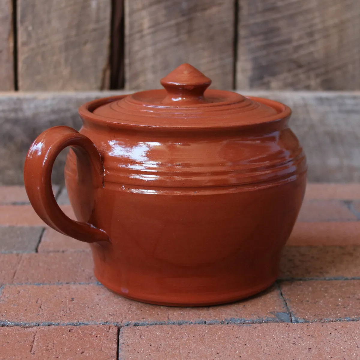 Redware Lidded Cooking Pot