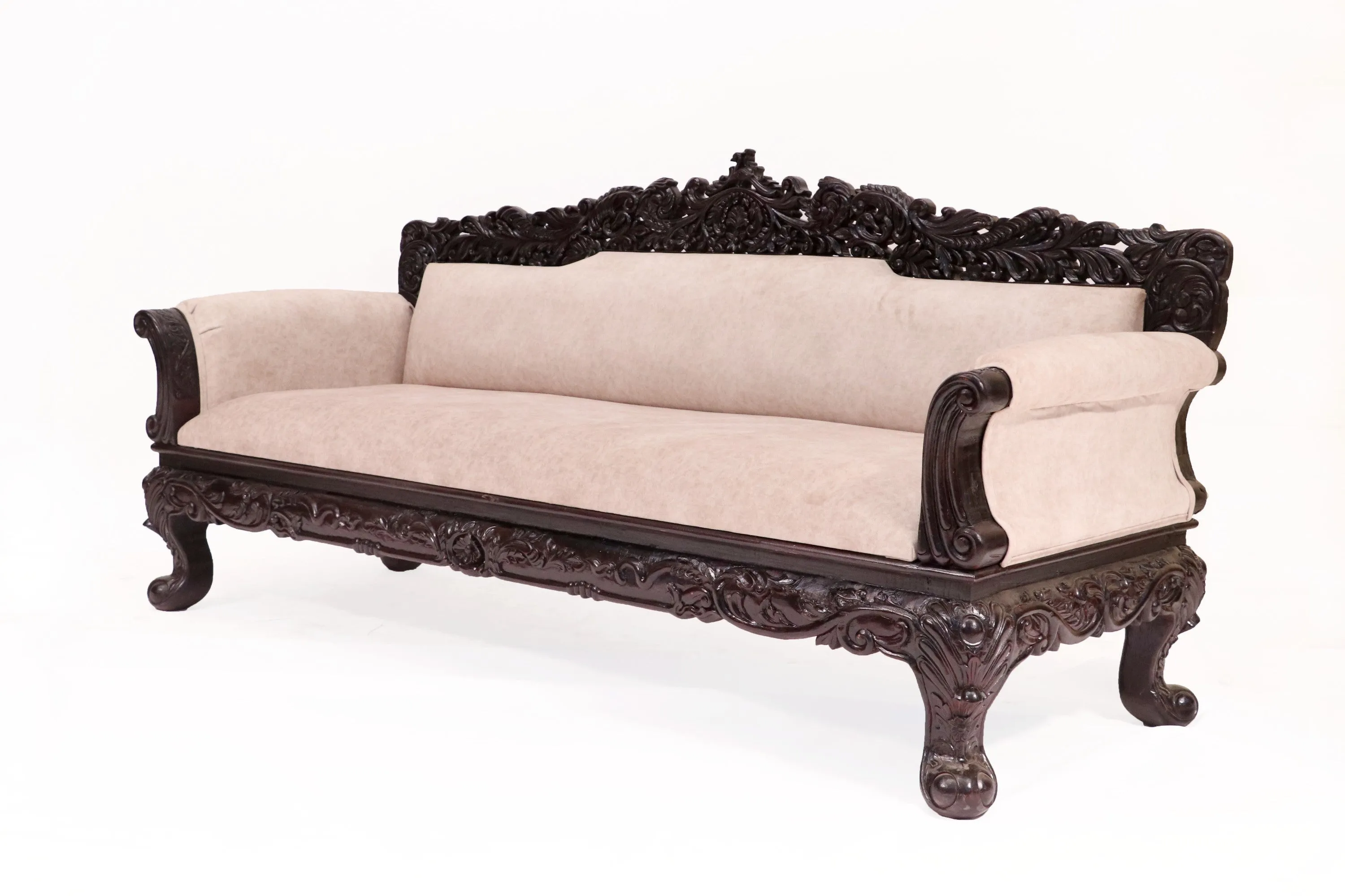 Royal Carved Teak wood 3 Seater Sofa