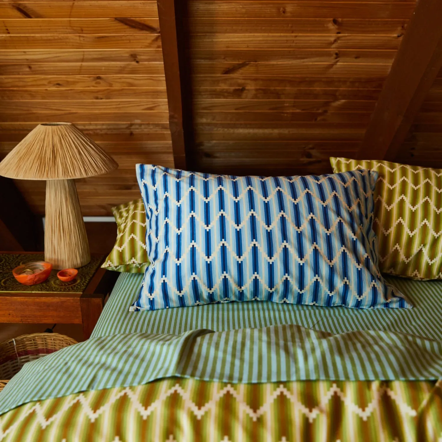 Sage x Clare Nisha Cotton Pillowcase Set - Blue
