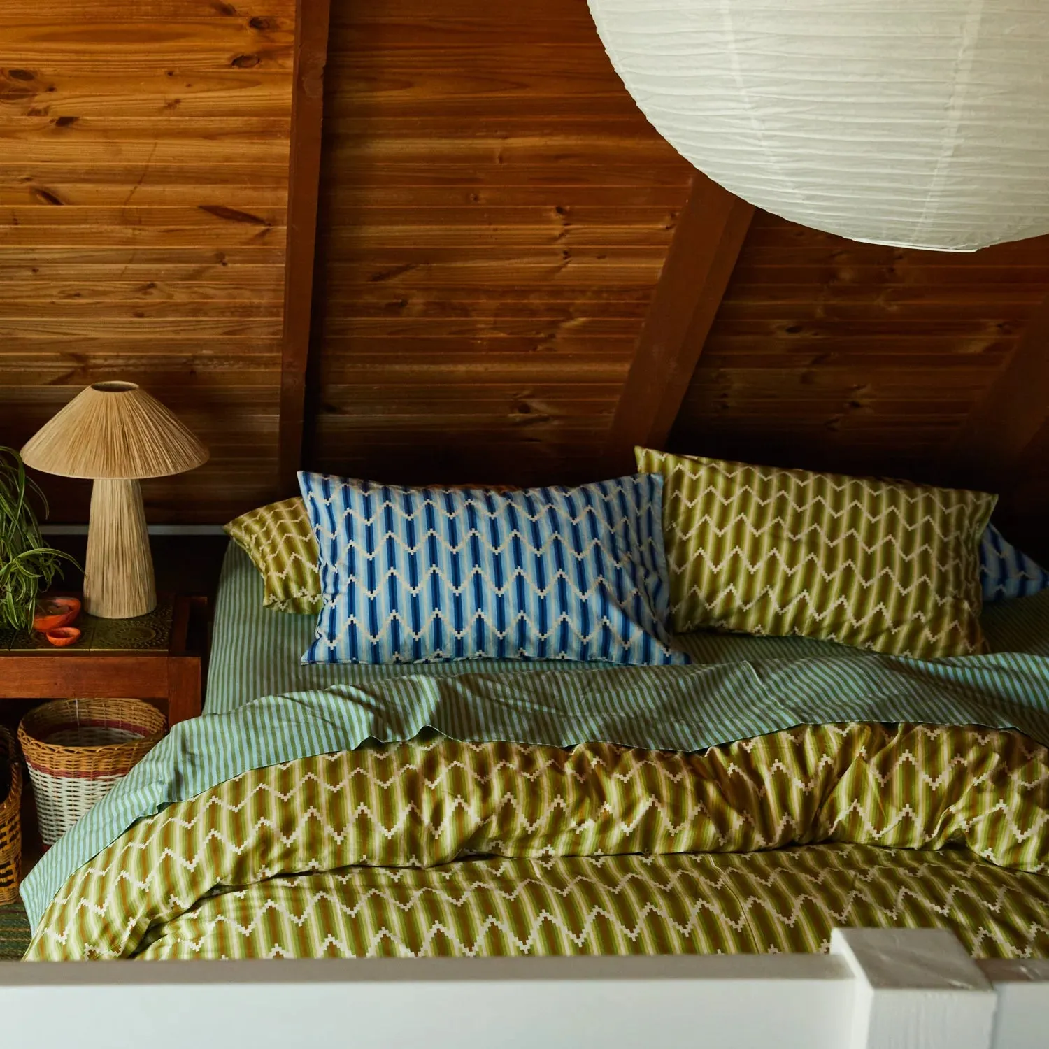 Sage x Clare Nisha Cotton Pillowcase Set - Blue