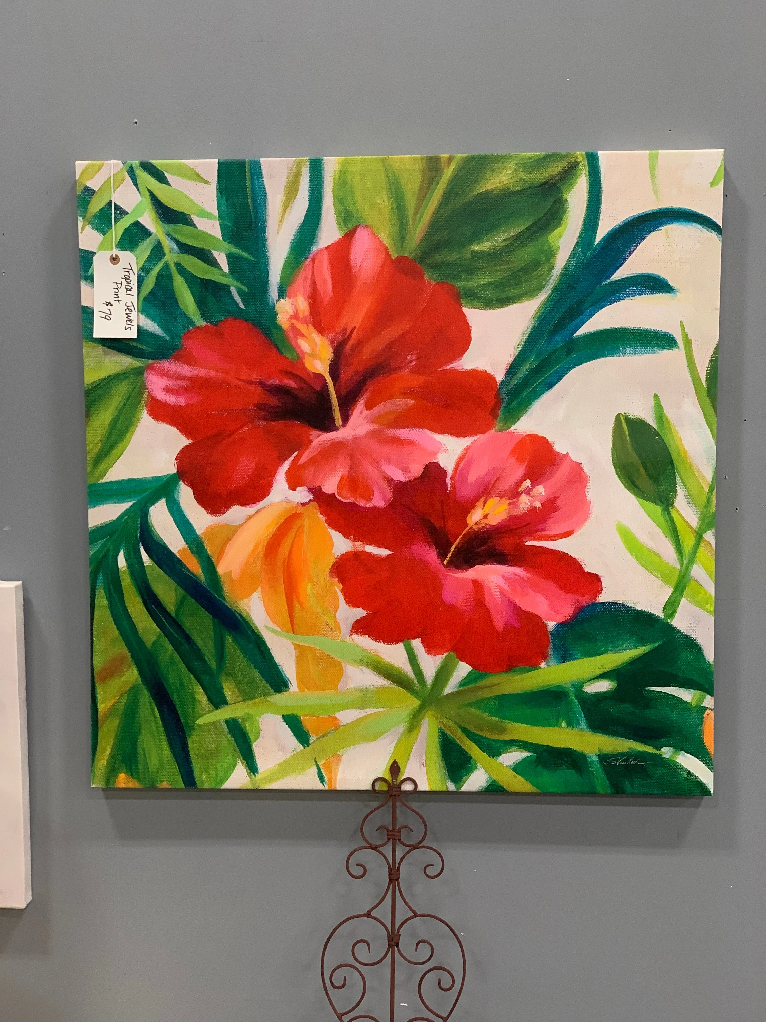 'Tropical Jewels I v2 Crop' Print on Wrapped Canvas