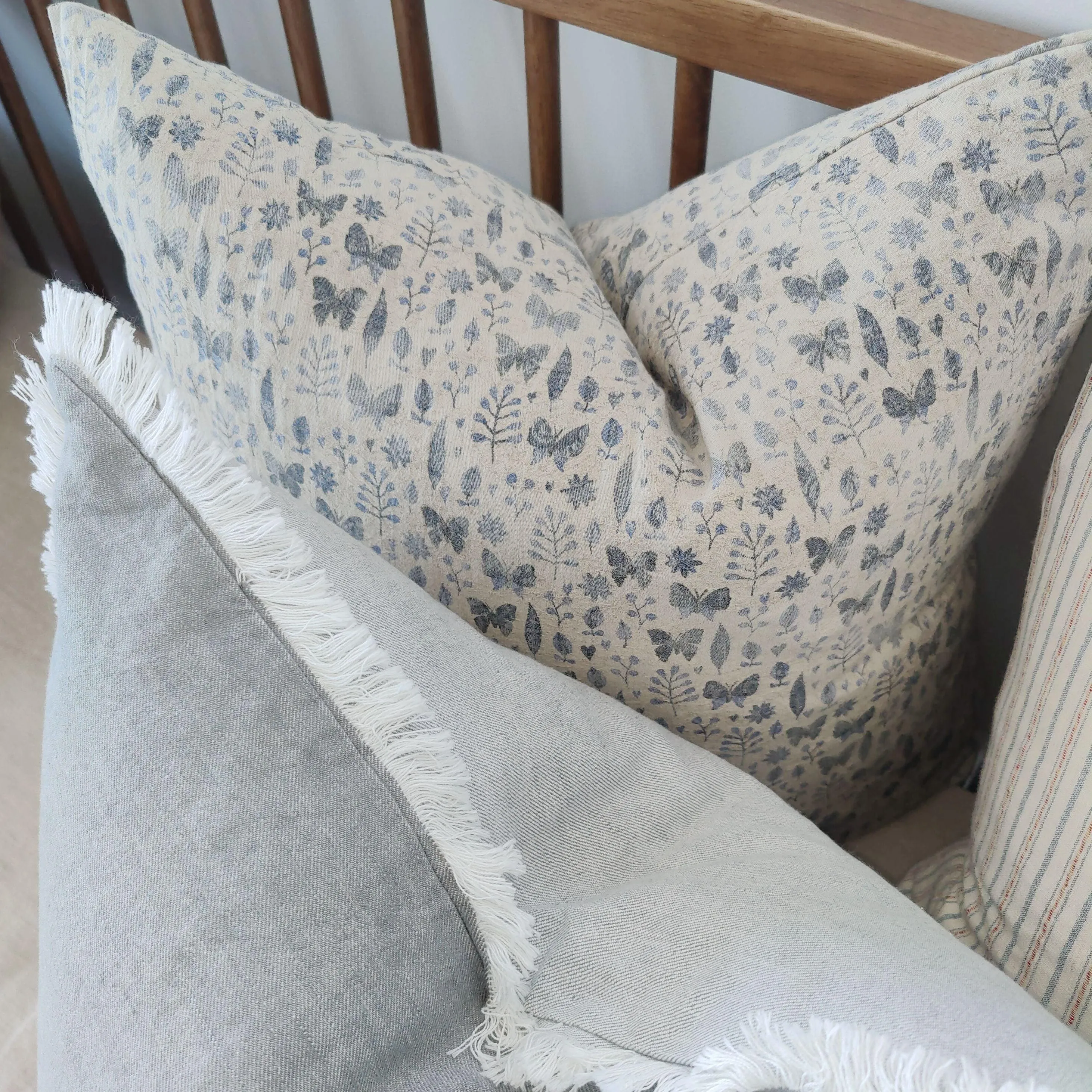 Velemount French Linen Cushion | Butterfly