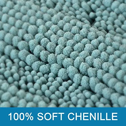 VERSAILTEX Non Slip Thick Shaggy Chenille Bathroom Rugs, Bath Mats for Bathroom Extra Soft and Absorbent