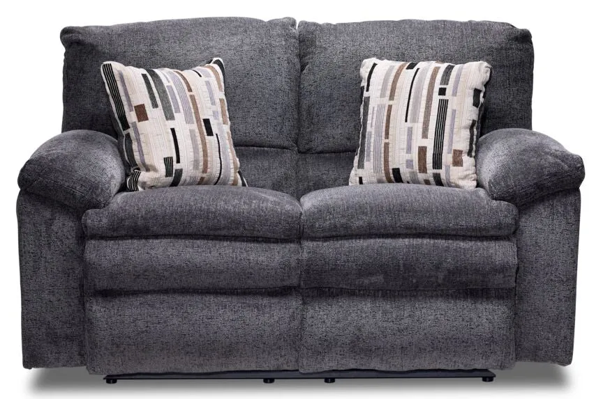 Zabi Reclining Loveseat - Pewter